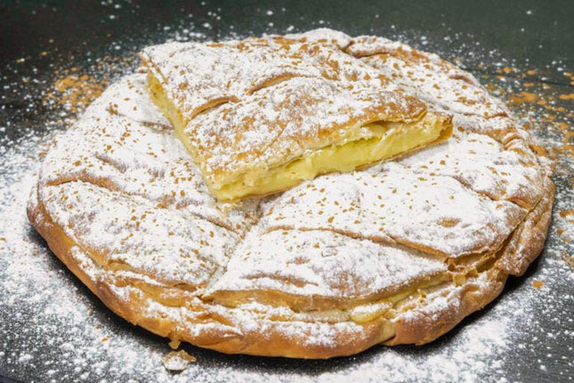 4 PACK ROUND CREAM PIE MPOUGATSA 1kg (5/box) - Hellenic Imports