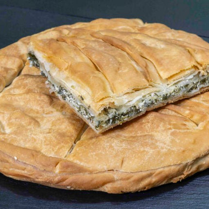 4 PACK ROUND SPINACH AND CHEESE PIE 1kg (5/box) - Hellenic Imports