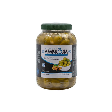 Green Olives with Almonds 1kg - The Meander Shop