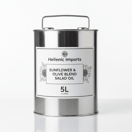 Salad Oil 80% Sunflower + 20% Olive oil 5L - Hellenic Imports